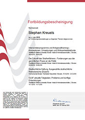 Fortbildungsbescheinigung 2018