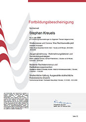 Fortbildungsbescheinigung 2020
